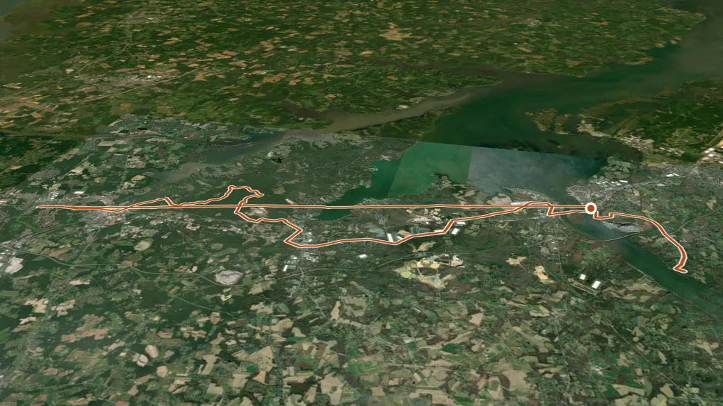 3-D terrain view of Mason Dixon Trail