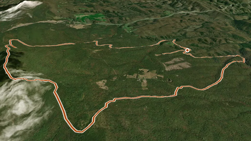 3-D terrain view of Bike Trail
