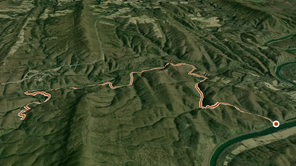 3-D terrain view of Long Pond Red