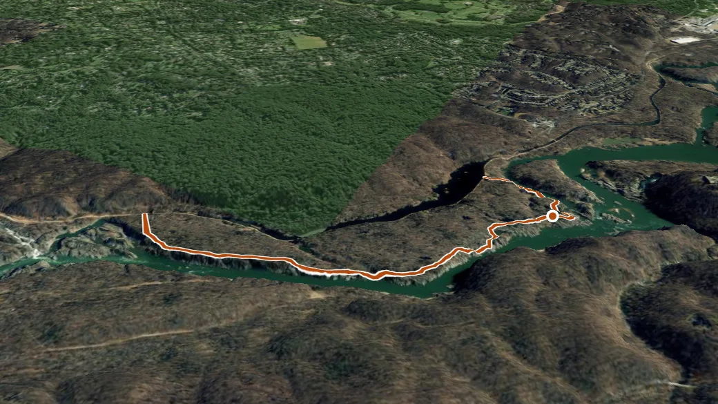 3-D terrain view of Billy Goat Trail, Section A