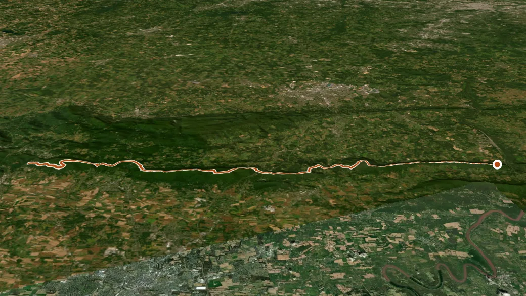 3-D terrain view of Appalachian National Scenic Trail