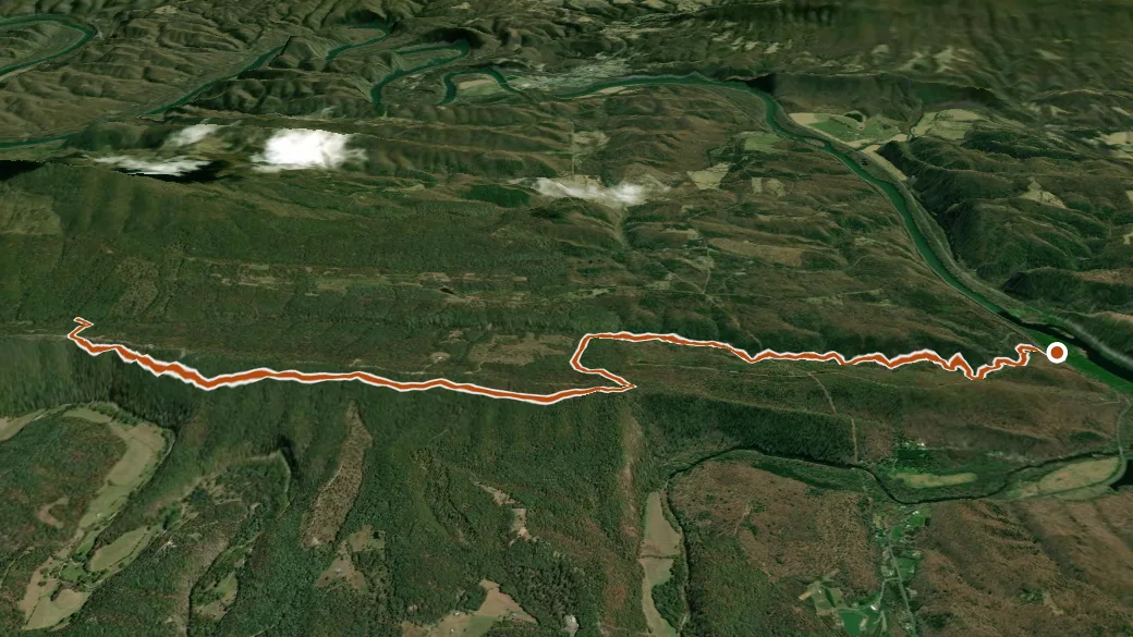 3-D terrain view of Log Roll Orange