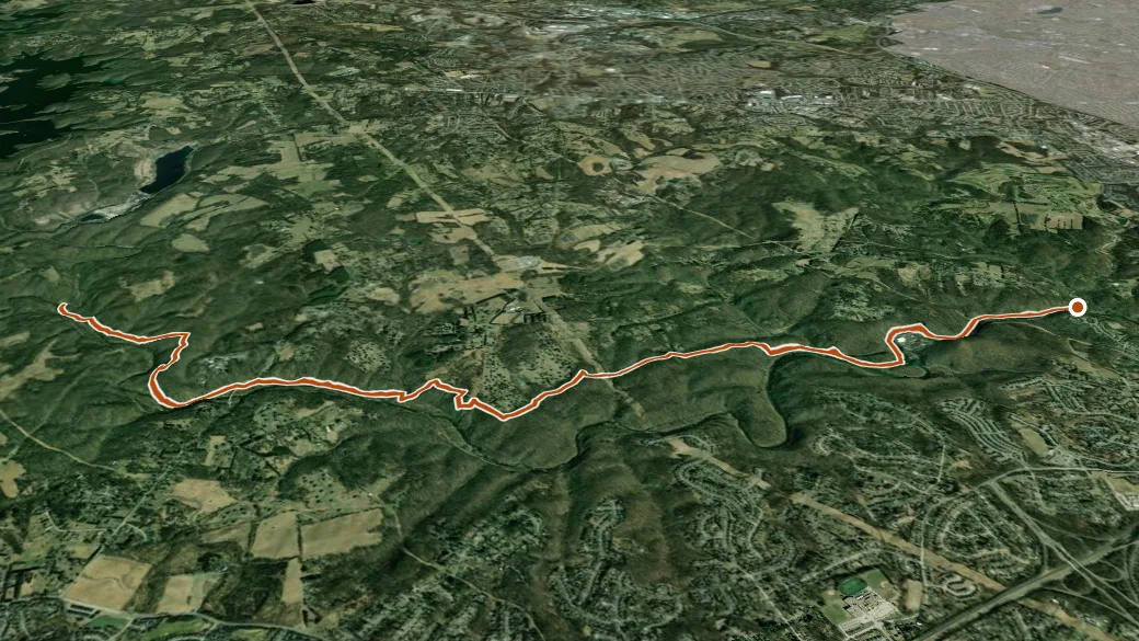 3-D terrain view of Thru