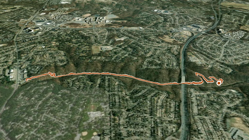 3-D terrain view of Northwest Branch Trail
