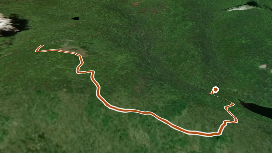 3-D terrain view of Wayne's Trail