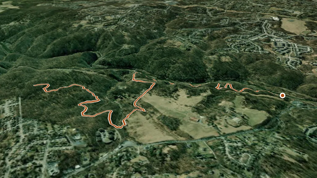 3-D terrain view of Gray's Mill Trail