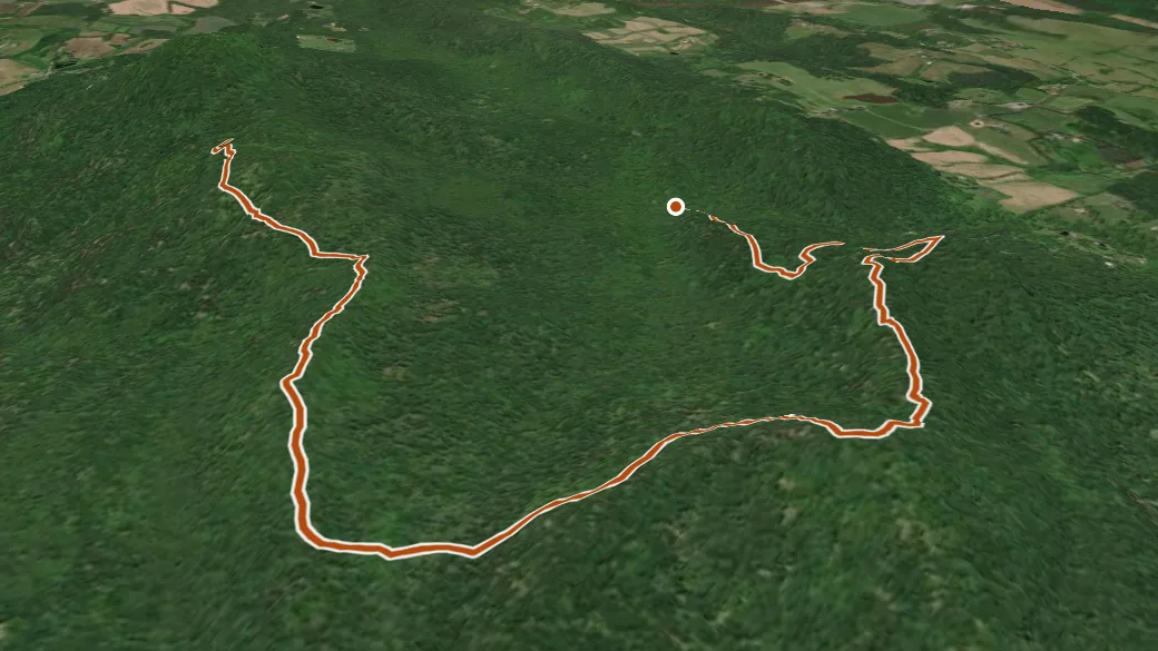 3-D terrain view of Northern Peaks Trail