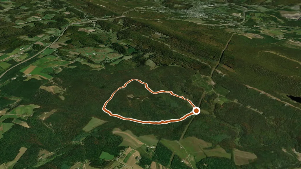 3-D terrain view of Mt. Aetna Loop Trail