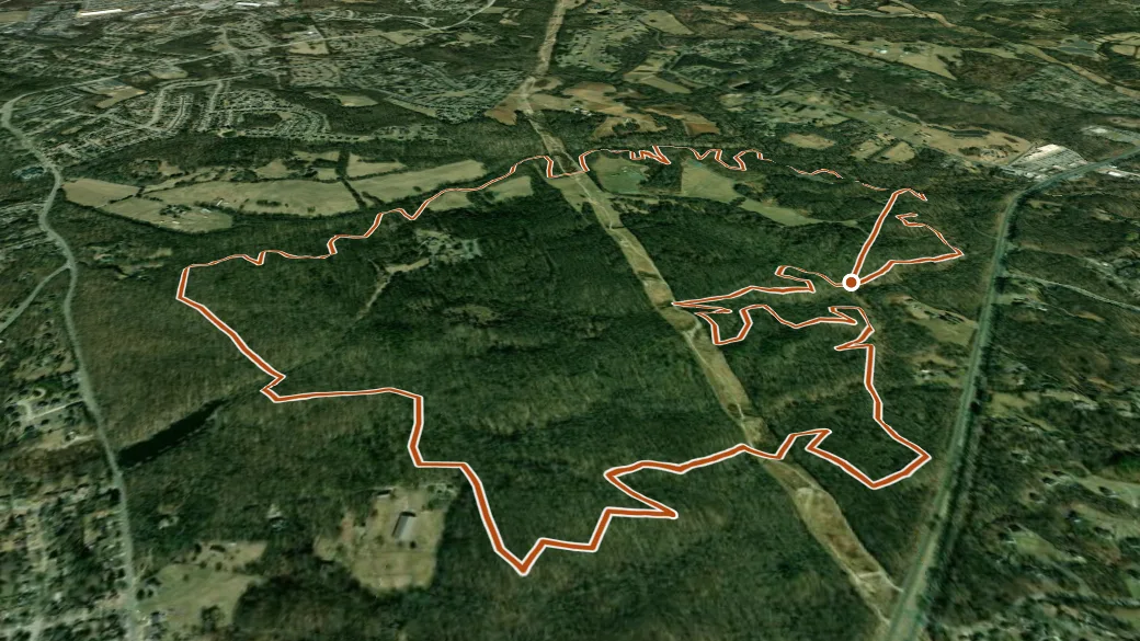 3-D terrain view of Perimeter Trail