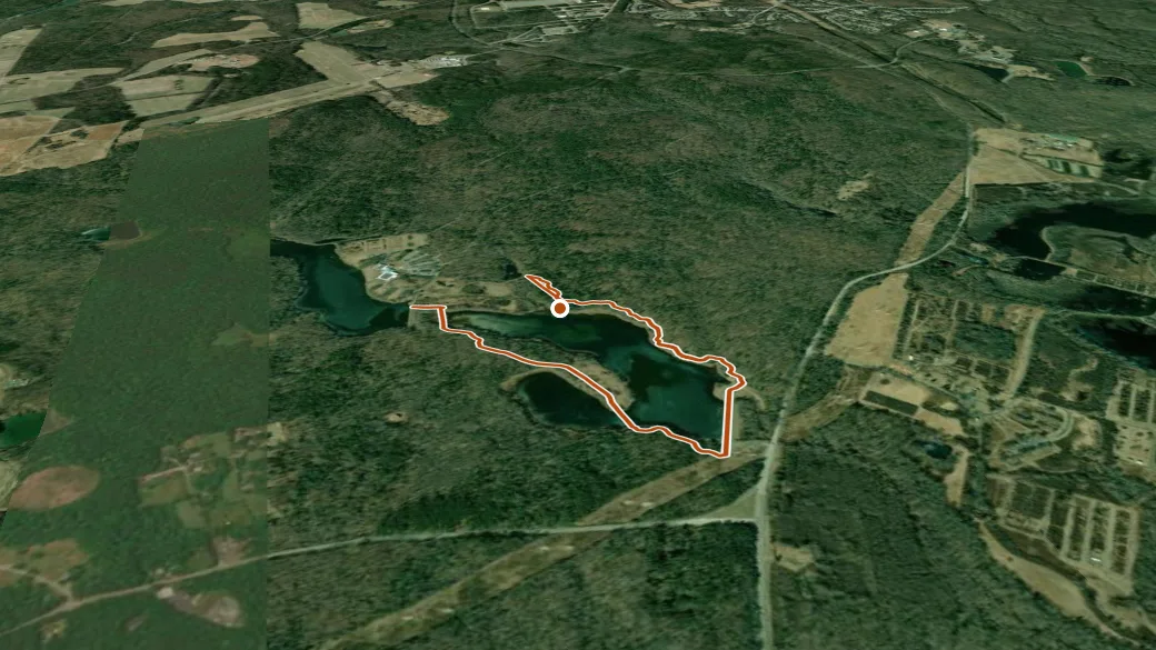 3-D terrain view of Cash Lake Trail