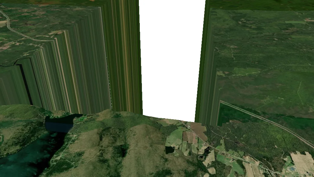 3-D terrain view of International Appalachian Trail