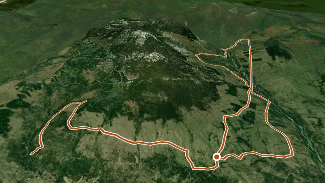 3-D terrain view of Snowmobile Salem Trail