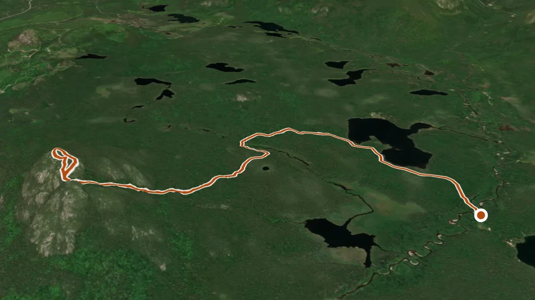 3-D terrain view of Sentinel Mountain Trail