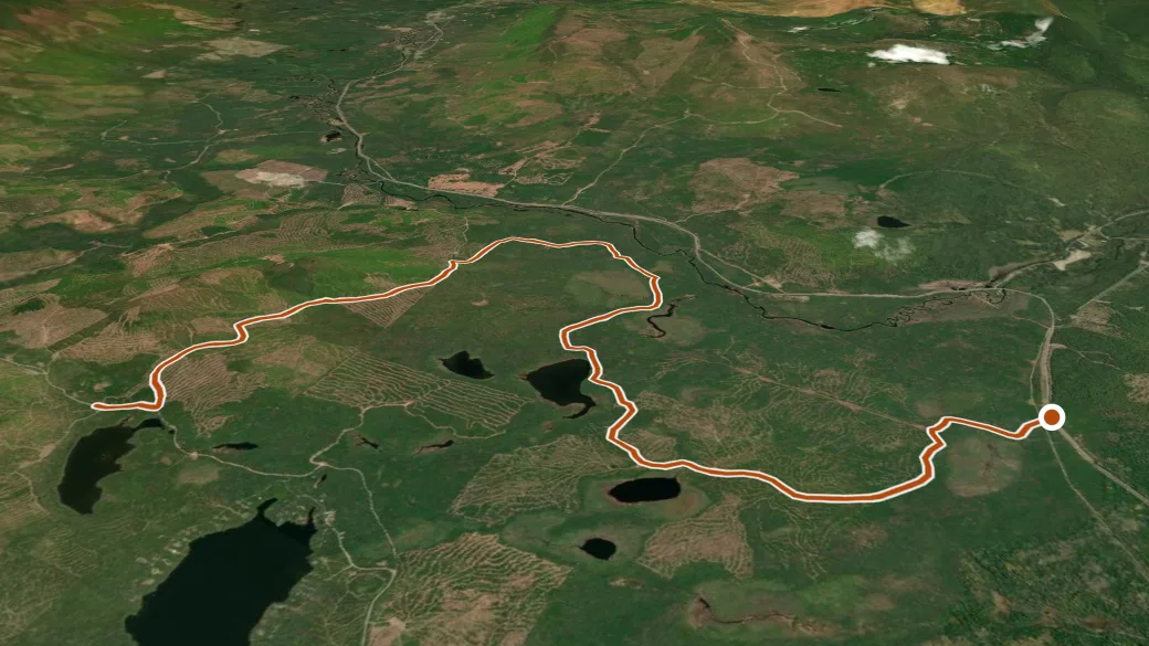 3-D terrain view of Snowmobile Trail 6 Rangeley
