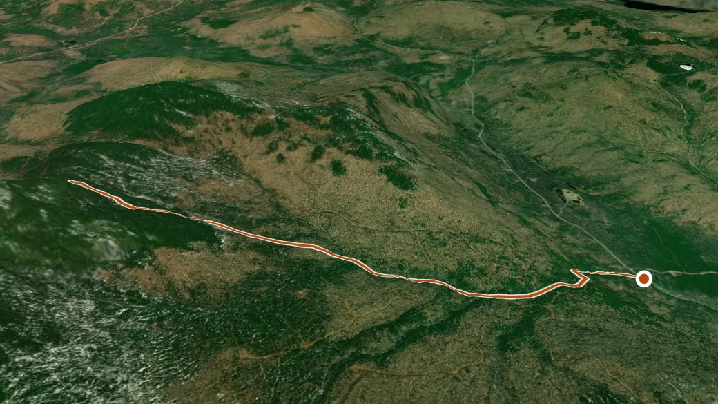 3-D terrain view of Baldpate Mountain Trail