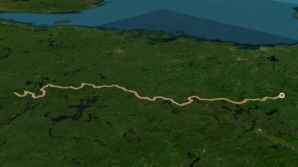 3-D terrain view of Appalachian National Scenic Trail