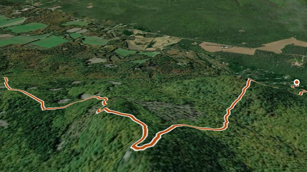 3-D terrain view of Deer Hill Trail