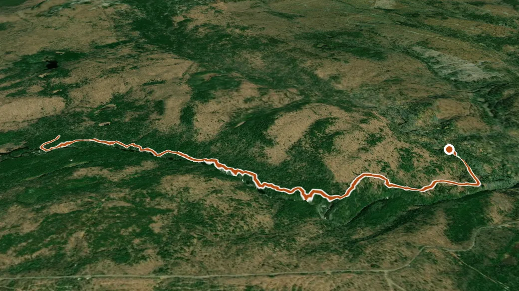 3-D terrain view of Rim Trail