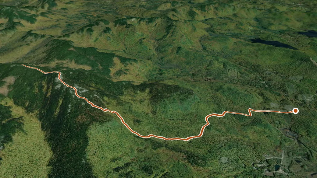 3-D terrain view of Cold Brook Trail