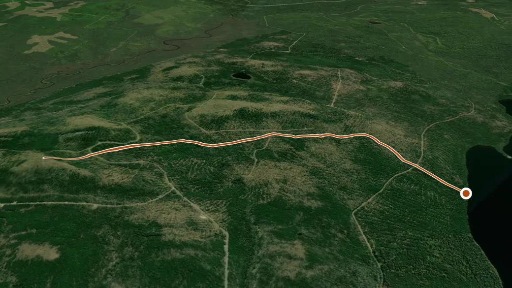 3-D terrain view of Round Pond Mountain Fire Tower Trail