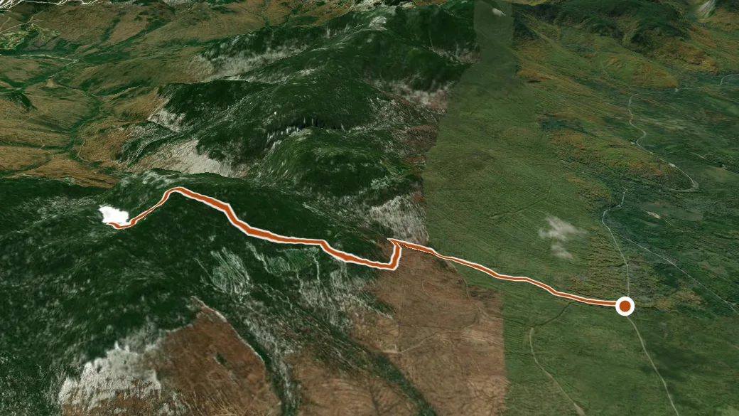 3-D terrain view of Speck Pond Trail