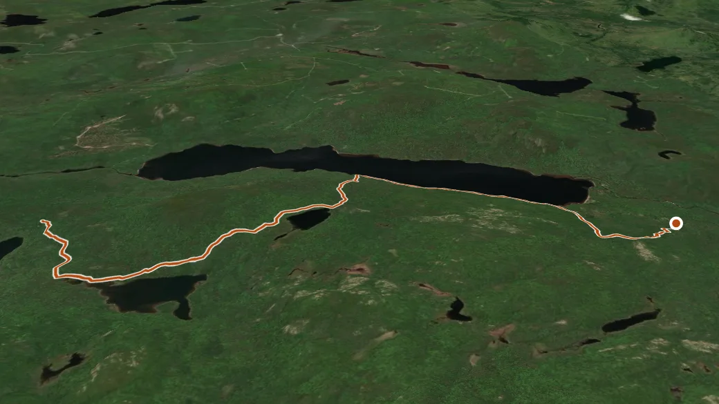 3-D terrain view of Great Circle Trail