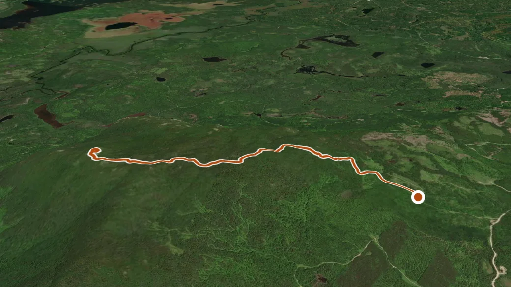 3-D terrain view of Number Five Mountain Trail