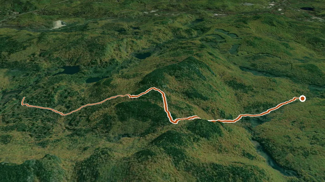 3-D terrain view of Albany Mountain