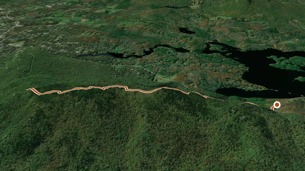 3-D terrain view of Ridge Trail