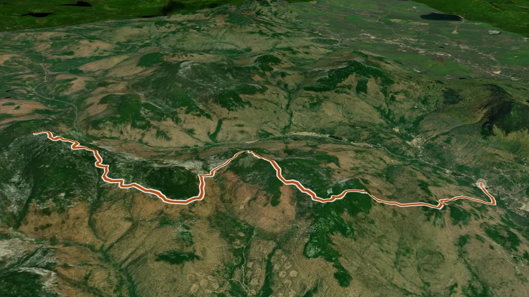 3-D terrain view of Grafton Loop Trail