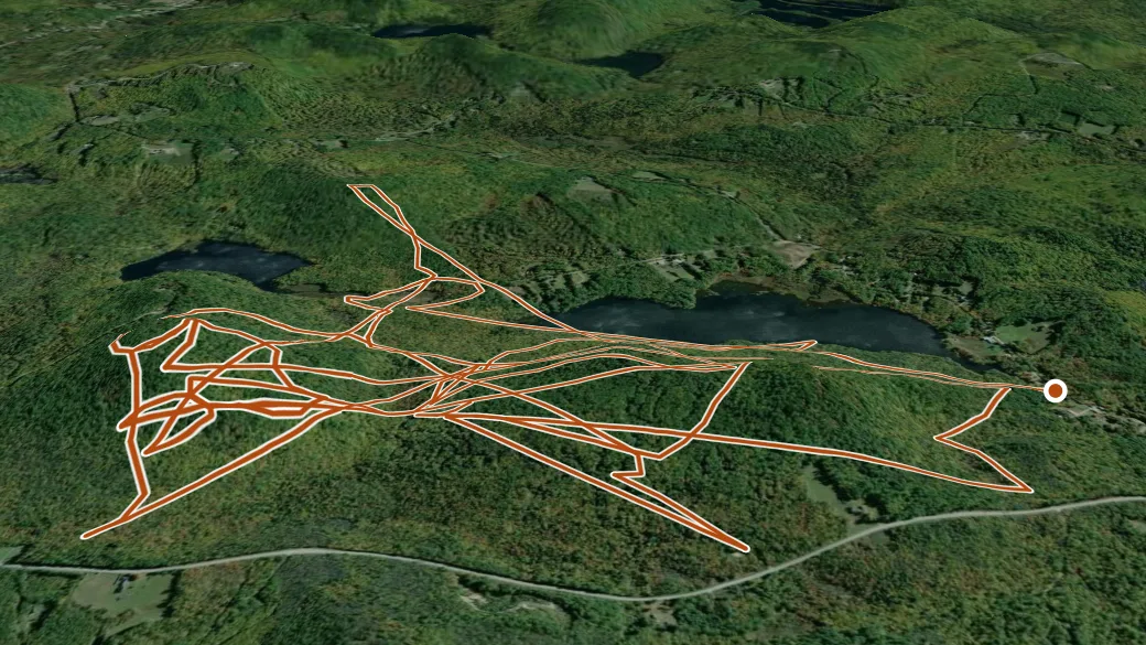 3-D terrain view of Heald Bradley Ponds Reserve Trails
