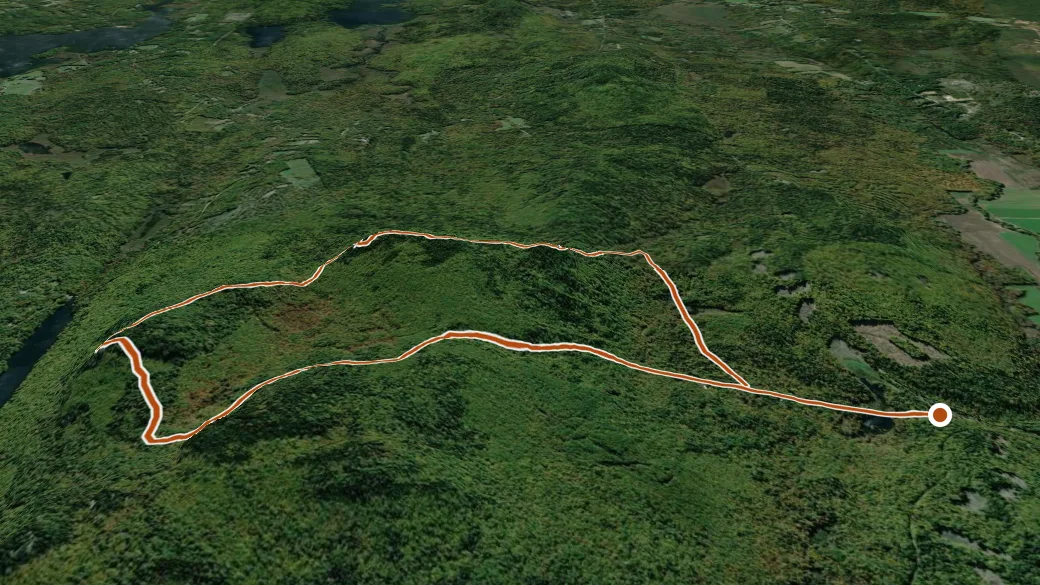 3-D terrain view of Conant Trail