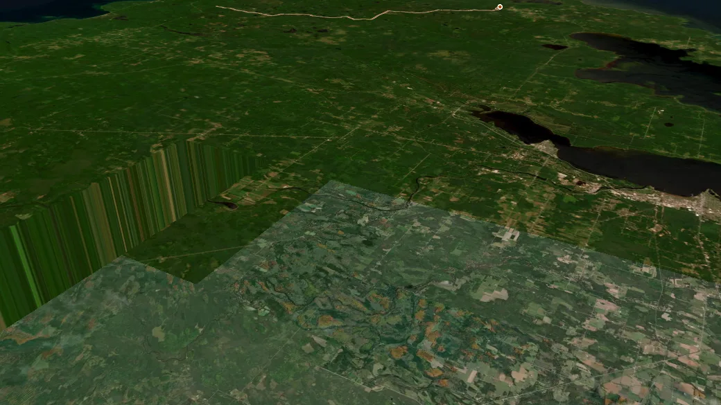 3-D terrain view of Big Spring-Baldy Lake Snomo