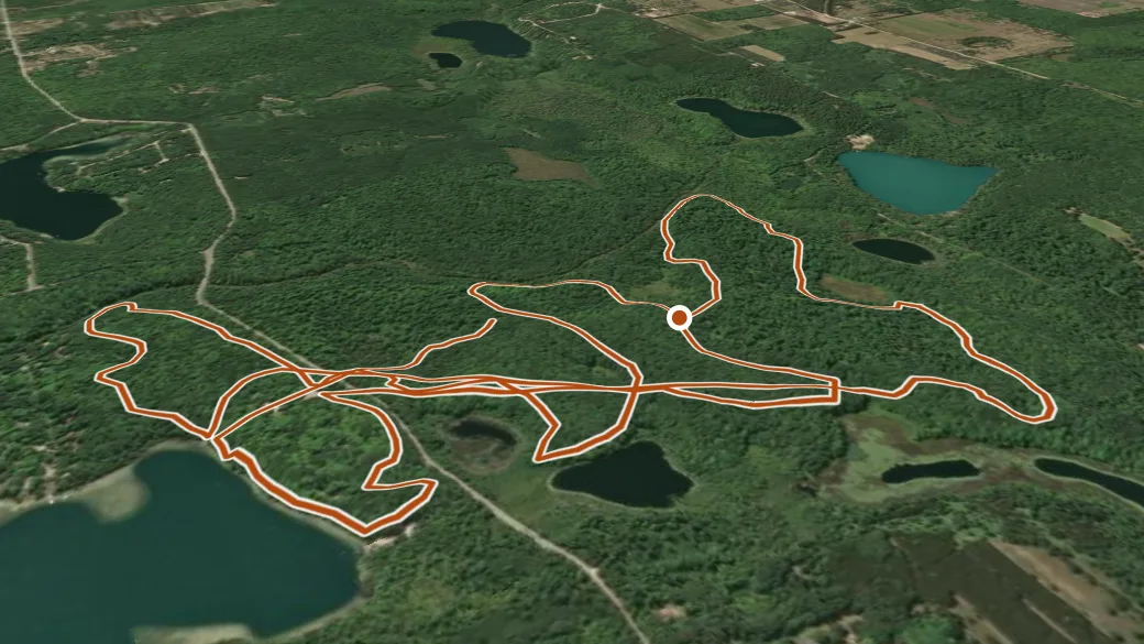 3-D terrain view of Lake Ann Pathway