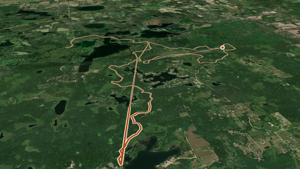 3-D terrain view of Pinckney Rec. Area - Potawatomi Trail