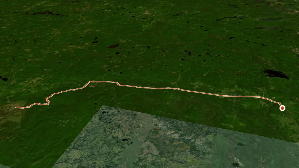 3-D terrain view of Bessemer Snowmobile #8