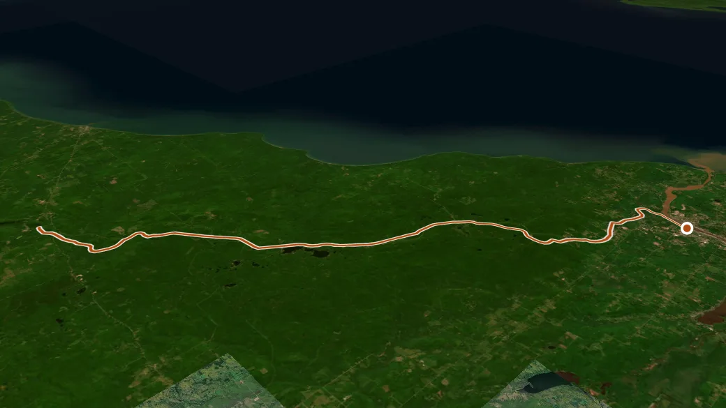 3-D terrain view of Bill Nicholls Trail