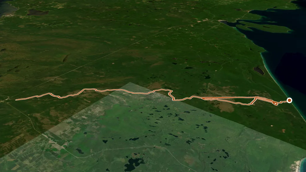 3-D terrain view of Fox River Pathway