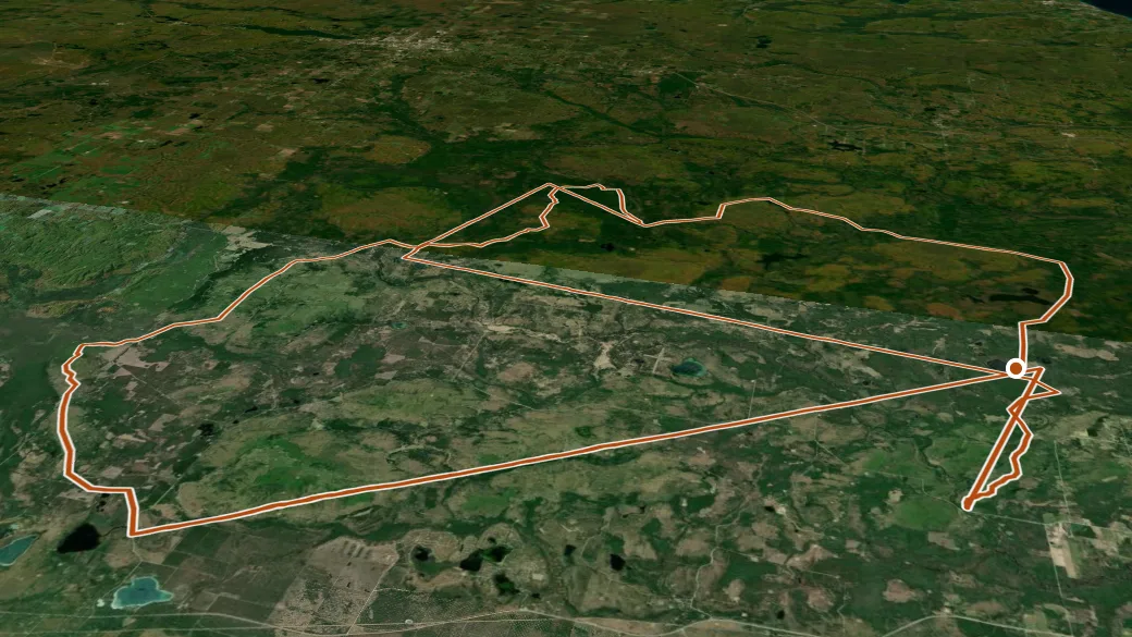 3-D terrain view of High Country Pathway