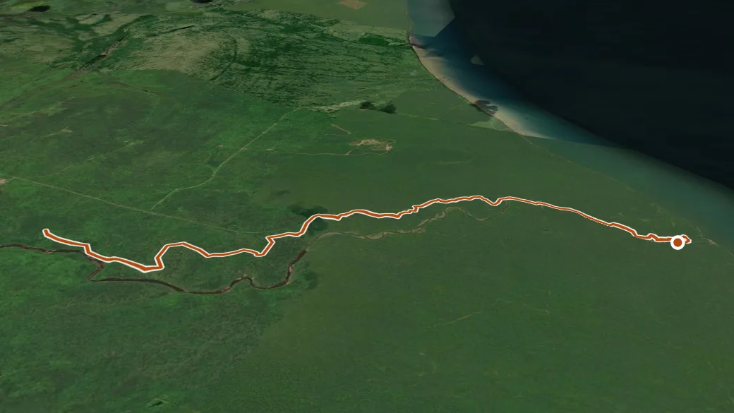 3-D terrain view of Porcupine Mountains State Park - West River Trail_North Country Trail_Iron Belle Trail