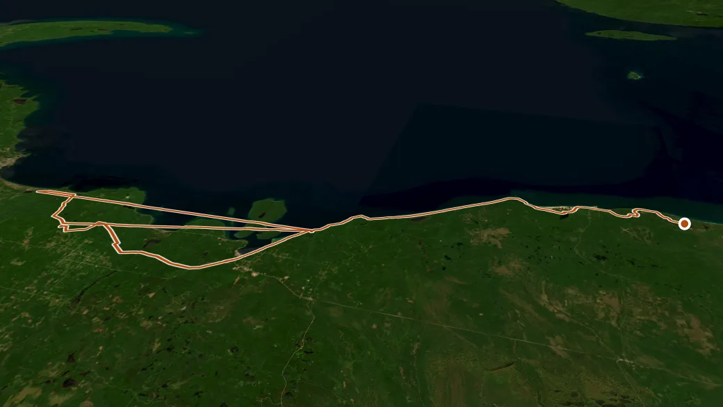 3-D terrain view of North Country Trail