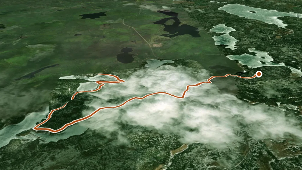 3-D terrain view of Hogback Lupus Loop