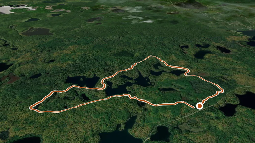3-D terrain view of Suomi Hills N Trail