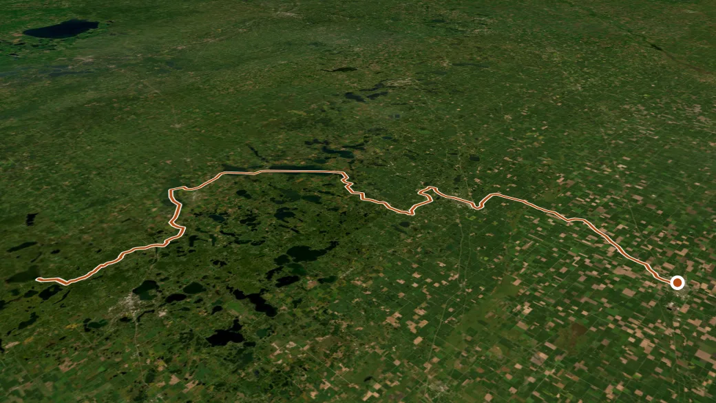 3-D terrain view of Otter Tail River