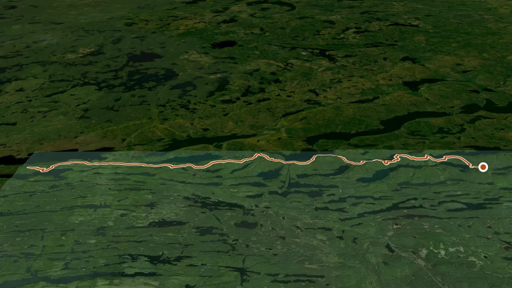 3-D terrain view of Border Route