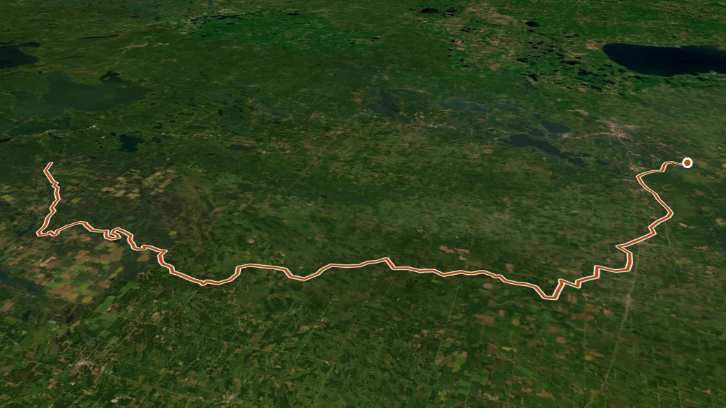 3-D terrain view of Crow Wing River