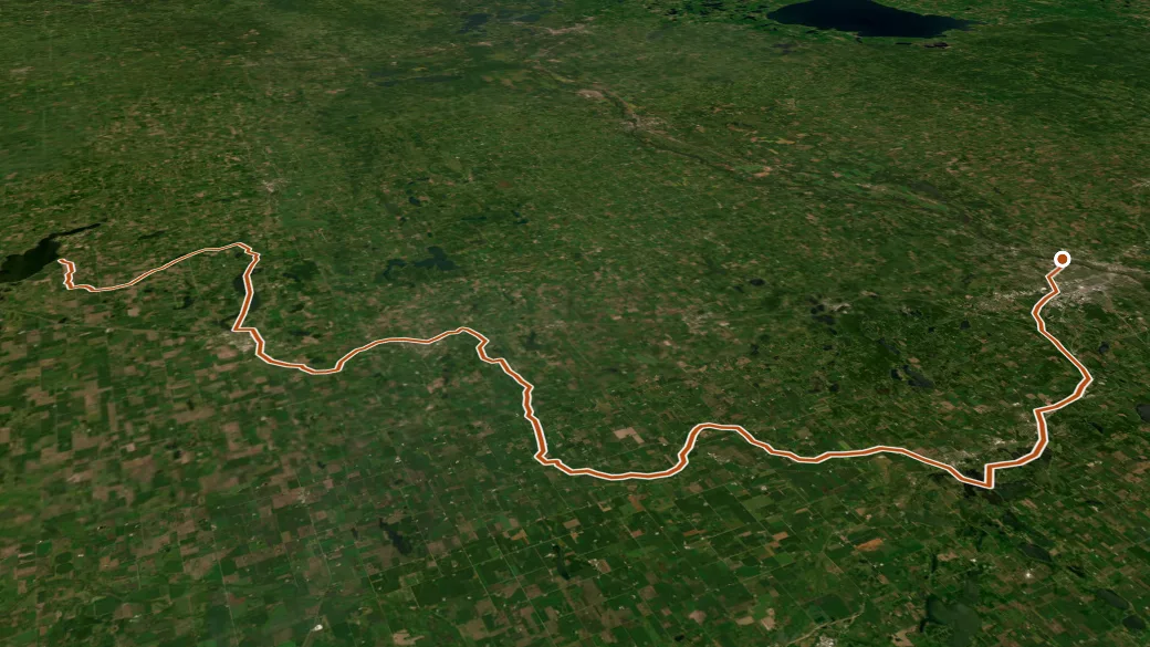 3-D terrain view of Sauk River