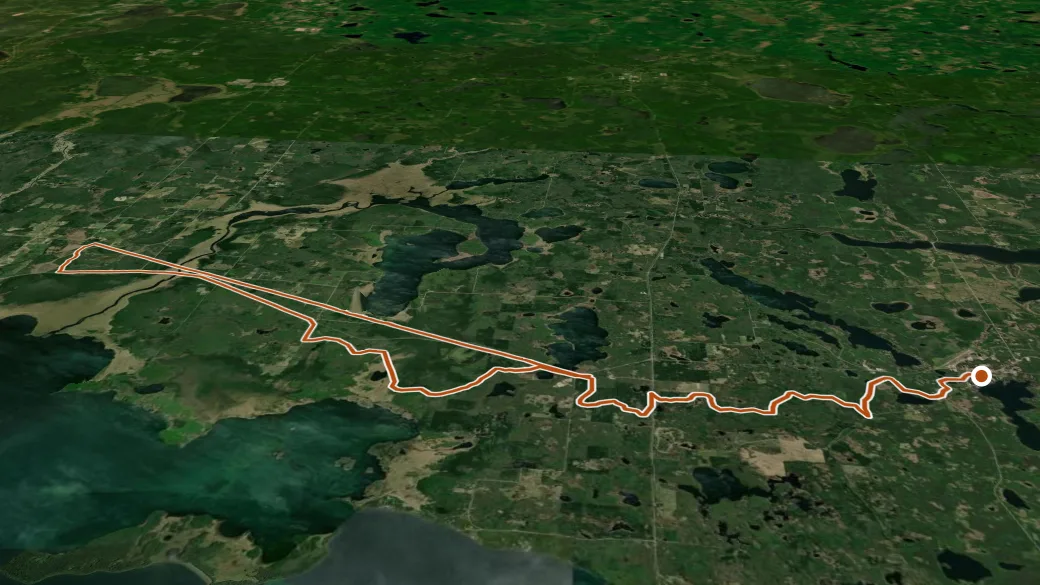 3-D terrain view of Triville Gia Snowmobile Trail