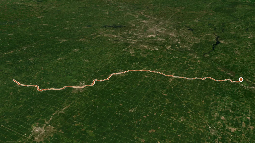 3-D terrain view of Cannon River