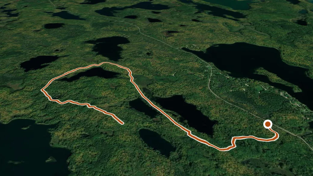 3-D terrain view of Suomi Hills Trail S
